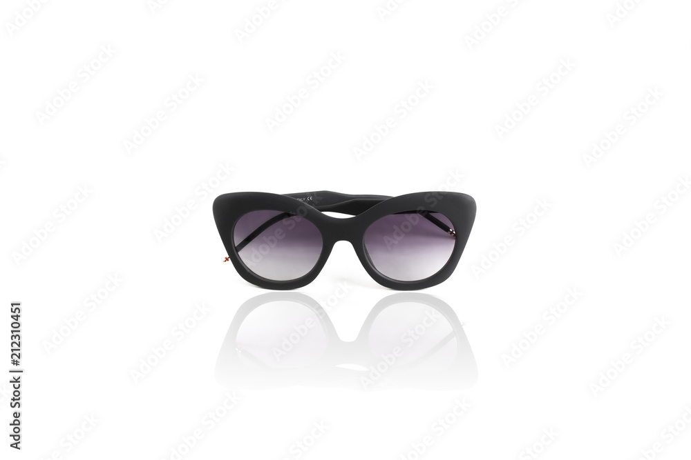 Female polarized sunglasses on white background, isolate. Female polarized sunglasses on white background, isolate.