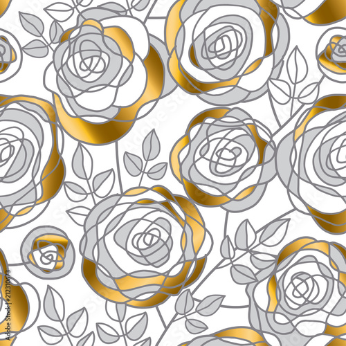 decorative gold rose motif.