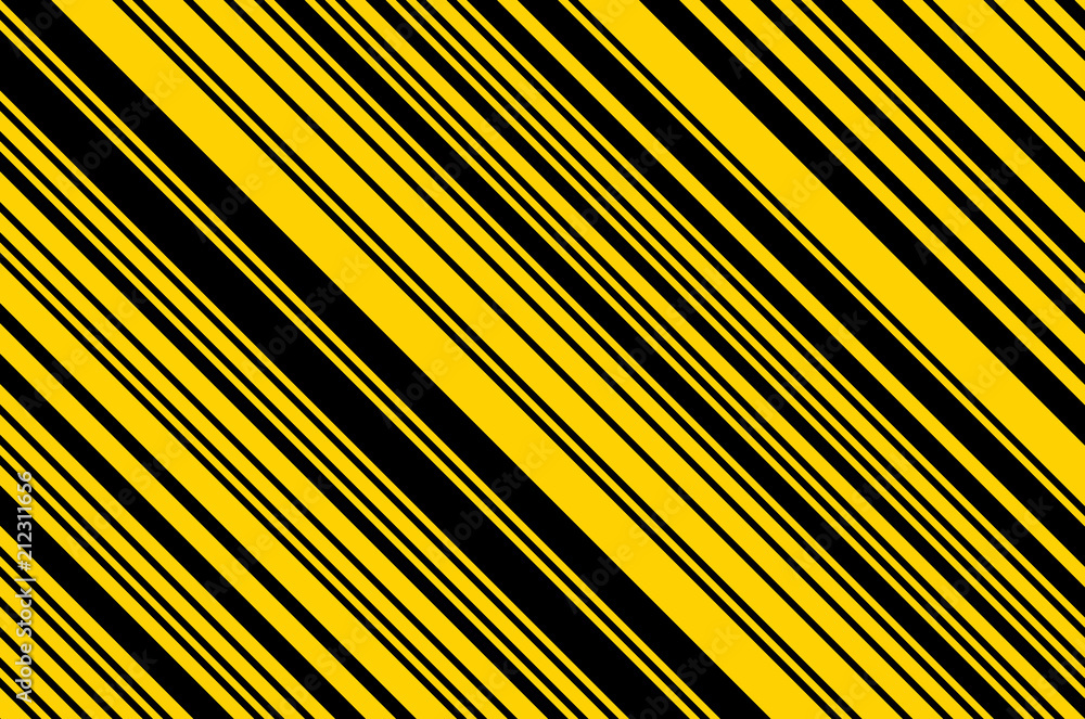 Yellow and black striped background. Bright pattern with lines. Vector illustration