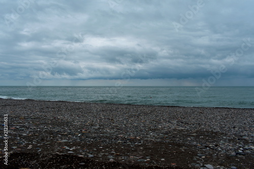 Stormy weather on the beach