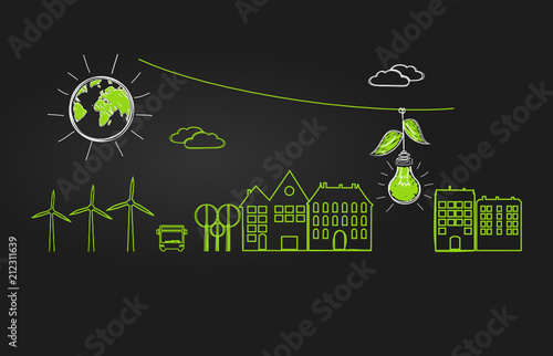 ville énergies renouvelables illustration