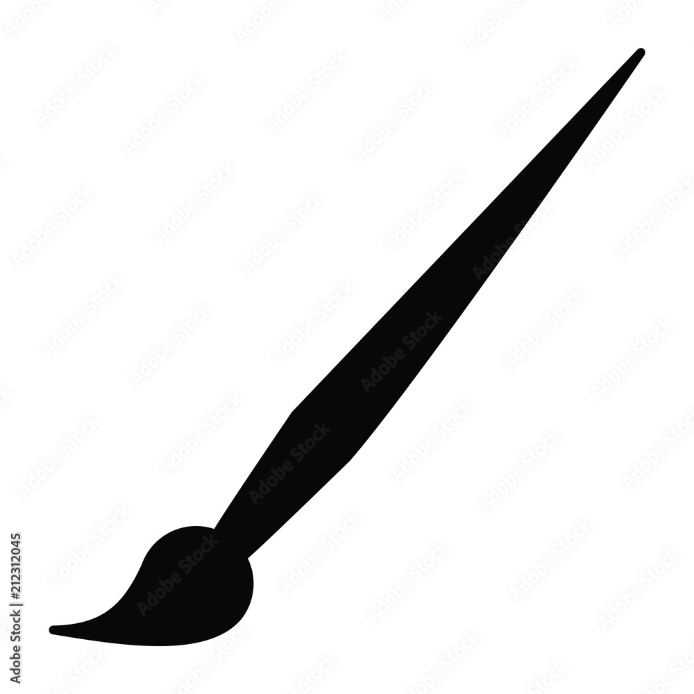 A black and white silhouette of a paint brush A black and white silhouette of a paint brush