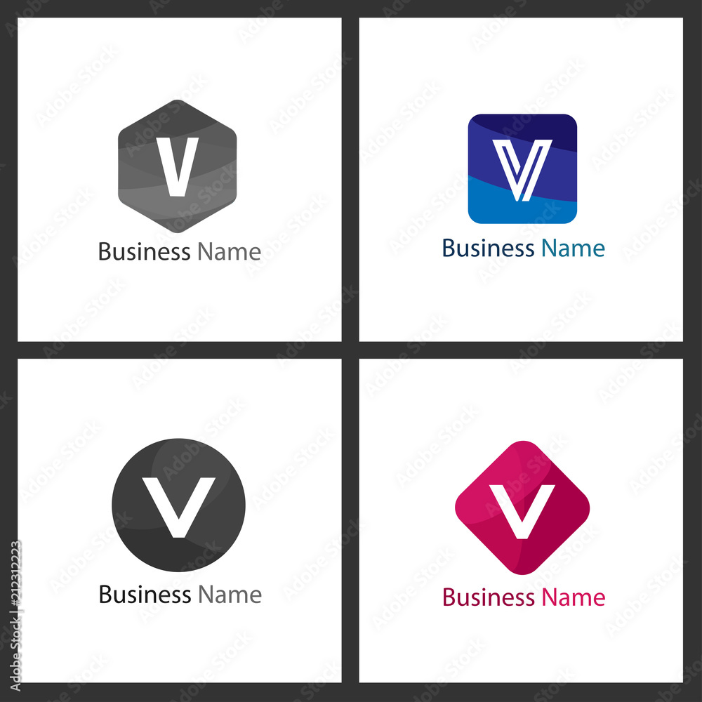 Letter V Logo Set Design Letter V Logo Set Design
