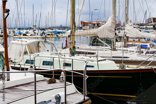 Private yachts in Lausanne's harbor