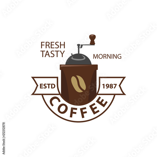 Coffee Shop Logo Design Element in Vintage Style for Logotype, Label, Badge and other design. Bean retro vector illustration.
