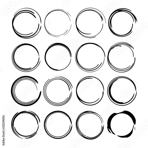 Set of black empy grunge frames.  Vector illustration.