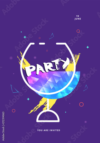 Party violet shine dark banners. Vector illustration.