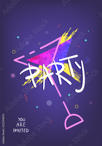 Party violet shine dark banners. Vector illustration.