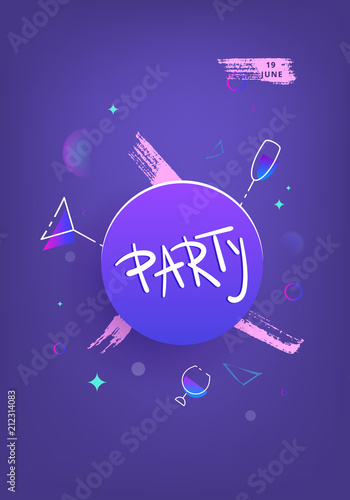 Party violet shine dark banners. Vector illustration.