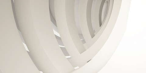 Architectural abstract background, minimalism, white background, arches. 3d render.