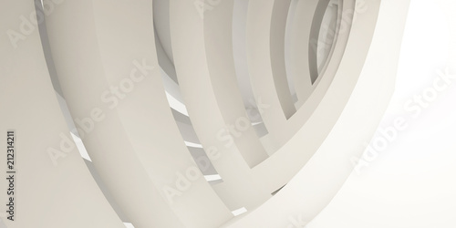 Fototapeta Naklejka Na Ścianę i Meble -  Architectural abstract background, minimalism, white background, arches. 3d render.