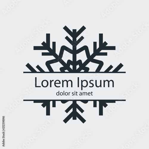 Logotipo estrella frio con texto en fondo gris