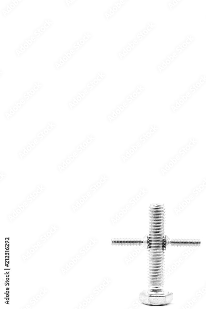 set of screw in the white space like concept of cross and religion
