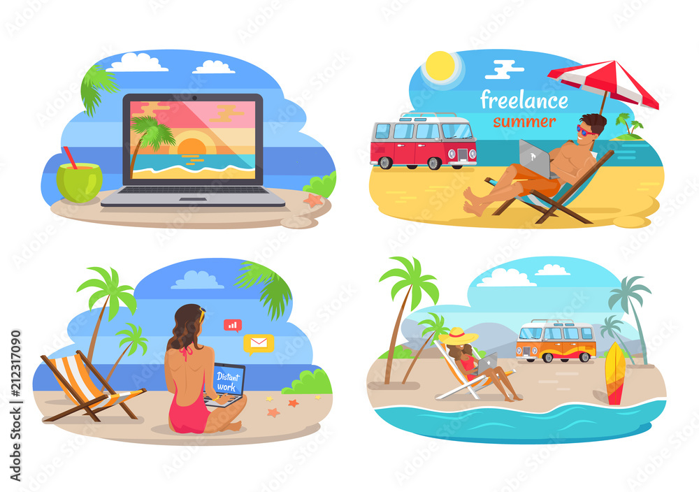 Freelance Summer Collection Vector Illustration Freelance Summer Collection Vector Illustration