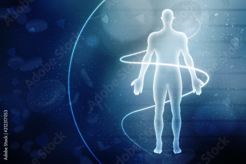 2d illustration Human Male Muscle Body

