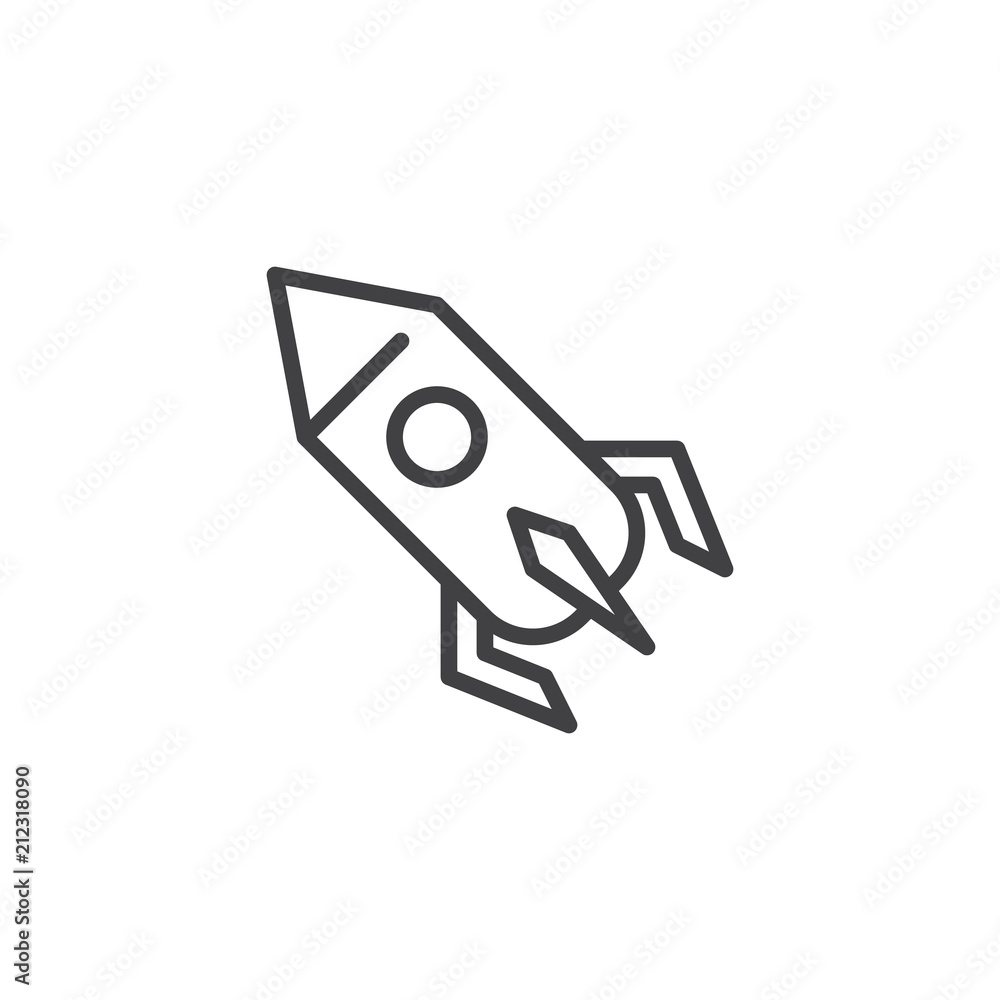Rocket launch outline icon. linear style sign for mobile concept and web design. Speed simple line vector icon. Symbol, logo illustration. Pixel perfect vector graphics Rocket launch outline icon. linear style sign for mobile concept and web design. Speed simple line vector icon. Symbol, logo illustration. Pixel perfect vector graphics