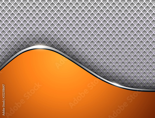 Abstract business background, elegant silver orange