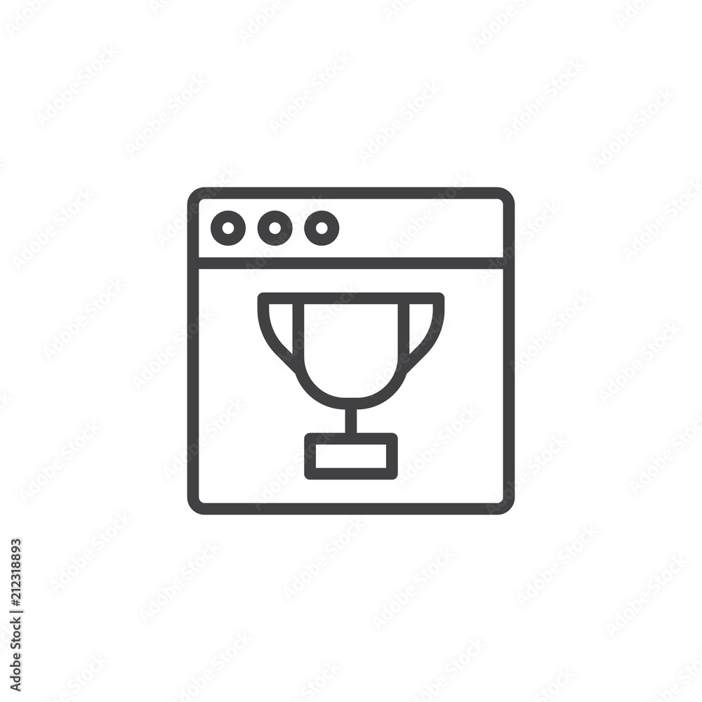 Browser and cup outline icon. linear style sign for mobile concept and web design. Coding simple line vector icon. Symbol, logo illustration. Pixel perfect vector graphics Browser and cup outline icon. linear style sign for mobile concept and web design. Coding simple line vector icon. Symbol, logo illustration. Pixel perfect vector graphics