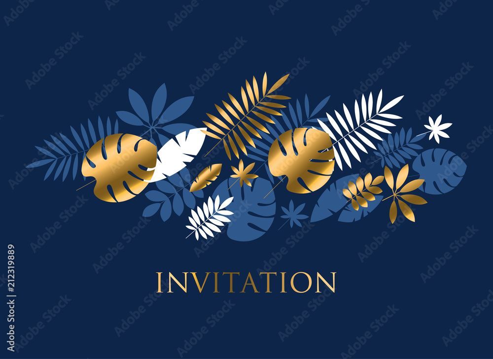Naklejka premium Luxury tropical geometric design element.