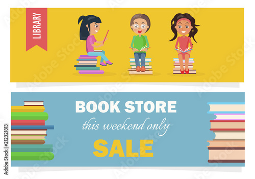 Bookstore This Weekend Only Sale and Kids Library