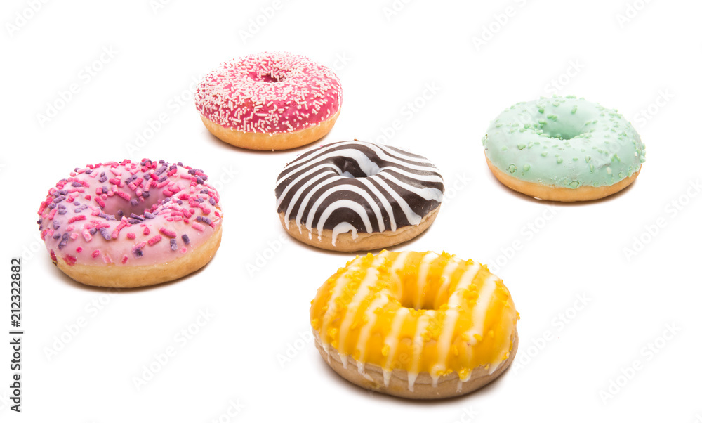 donuts in glaze isolated