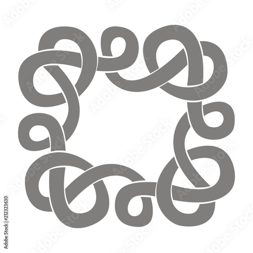 monochrome icon with Celtic art and ethnic ornaments for your design