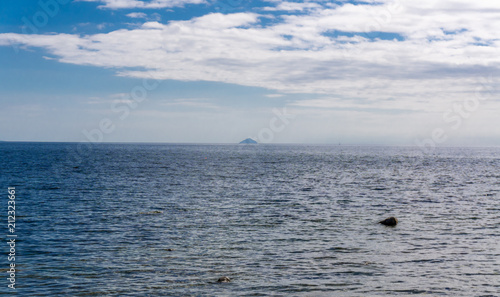 Obraz na plátně Blue Sea & Ailsa Craig in the Distance Scotland