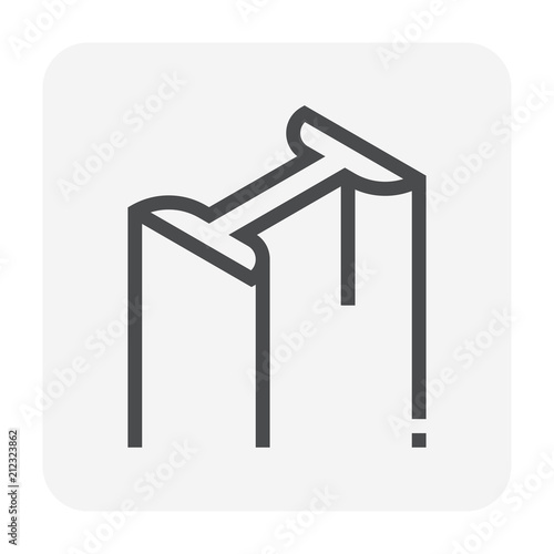 Steel product icon. I chanel profile shape. That alloy of iron from steel production industry and metallurgy used as beam, bar, frame, girder, structure in engineering, construction building material.