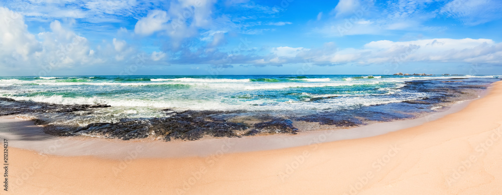 The Indian ocean landscape. Beautiful view of a sea. Panorama