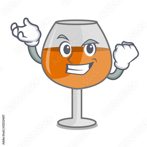 Successful cognac ballon glass character cartoon