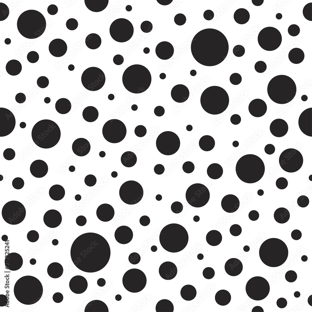 Seamless abstract pattern of circles and dots on white. Seamless abstract pattern of circles and dots on white.
