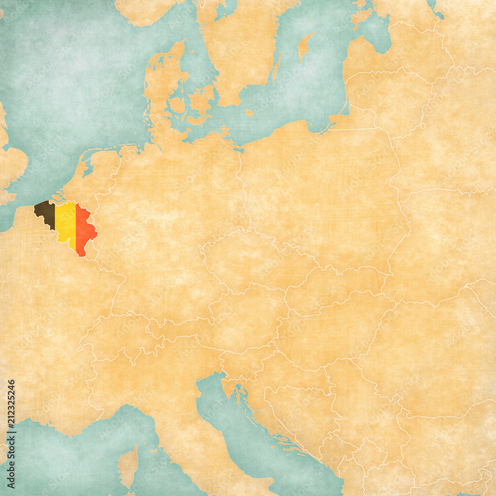Map of Central Europe - Belgium