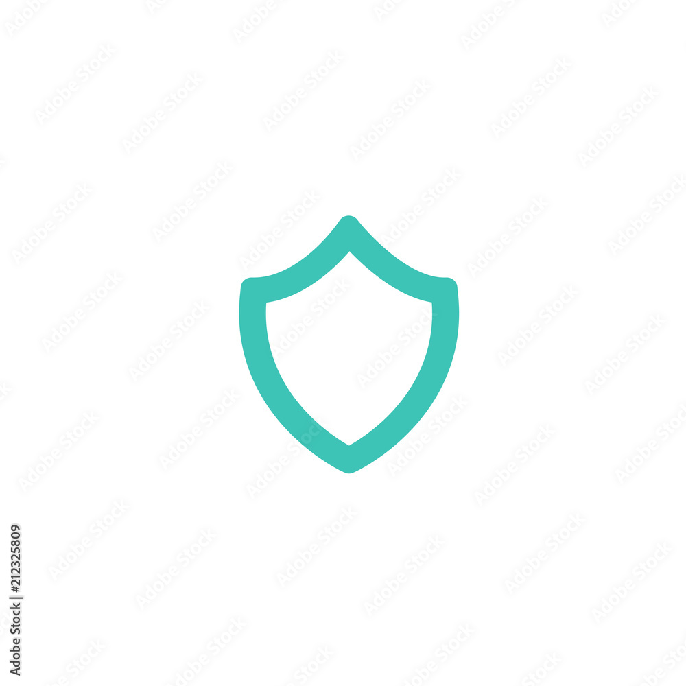 Blue shield silhouette sign. Vector flat icon isolated on white. security sign. Blue shield silhouette sign. Vector flat icon isolated on white. security sign.