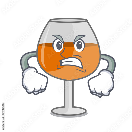 Canvas Print Angry cognac ballon glass mascot cartoon