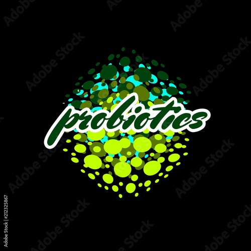 Probiotics logo. Concept of healthy nutrition ingredient for therapeutic purposes. simple flat style trend modern logotype graphic design isolated