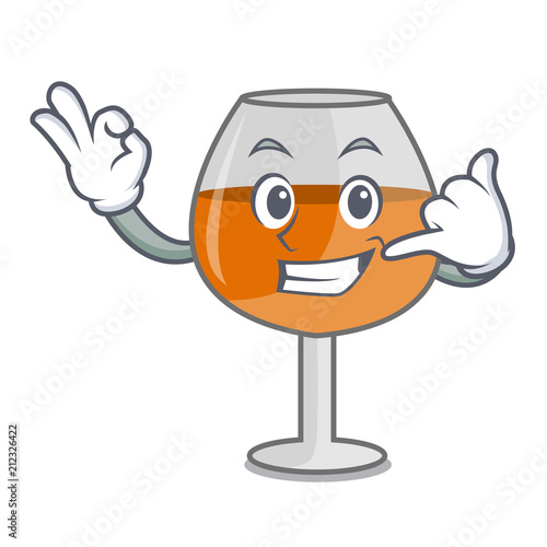 Call me cognac ballon glass mascot cartoon