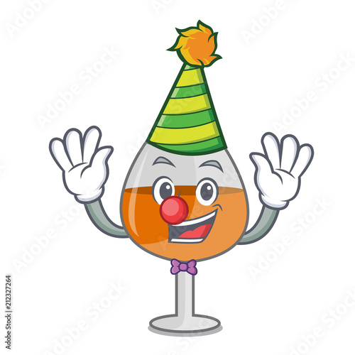 Clown cognac ballon glass mascot cartoon