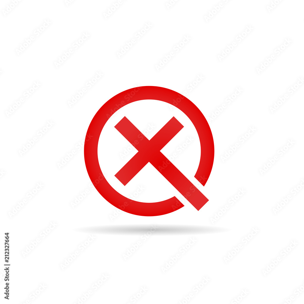 Check mark vector illustration. Cross sign element Check mark vector illustration. Cross sign element