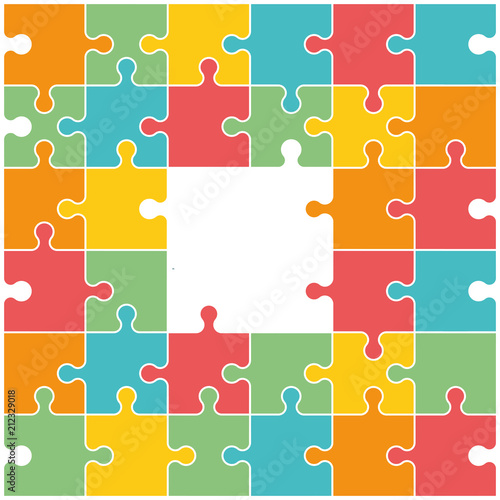 Verbindung und Zusammensetzen, Puzzle illustration