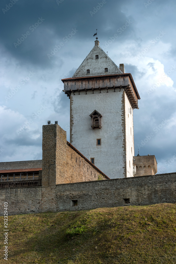 The Narva Castle Herman -est. Hermanni linnus- is a medieval castle in the Estonian city of Narva on the banks of the Narva River. The city of Narva is on the border of Estonia and Russia. Estonia