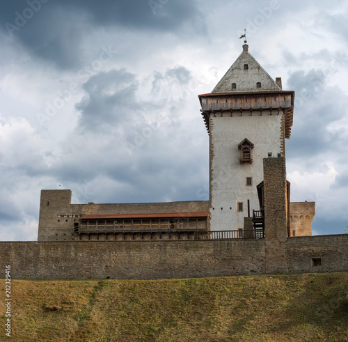 The Narva Castle Herman -est. Hermanni linnus- is a medieval castle in the Estonian city of Narva on the banks of the Narva River. The city of Narva is on the border of Estonia and Russia. Estonia