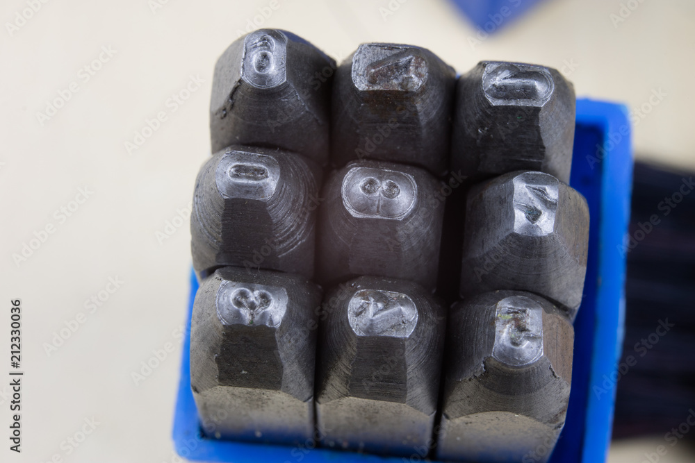 Metal stamps for stamping numbers and letters in metal. Embossed digits in metal. Metal stamps for stamping numbers and letters in metal. Embossed digits in metal.