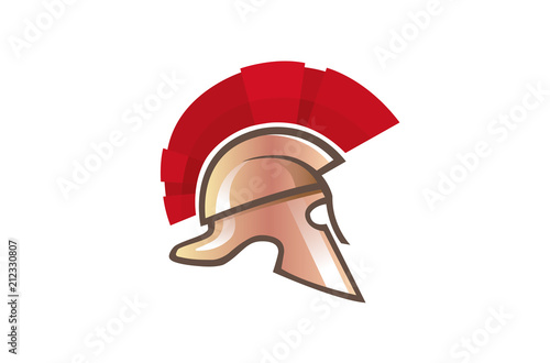 Creative Spartan Helmet Logo design Illustration
