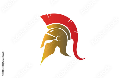 Creative Spartan Helmet Logo design Illustration