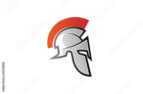 Creative Spartan Helmet Logo design Illustration