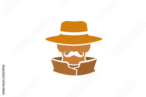 Detective Logo Design Illustration