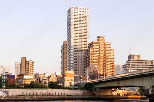 Cityscape sumida river viewpoint in tokyo