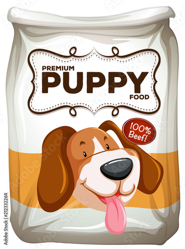Bag of premium beef puppy food
