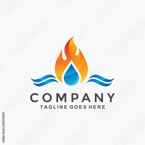 Water and fire logo