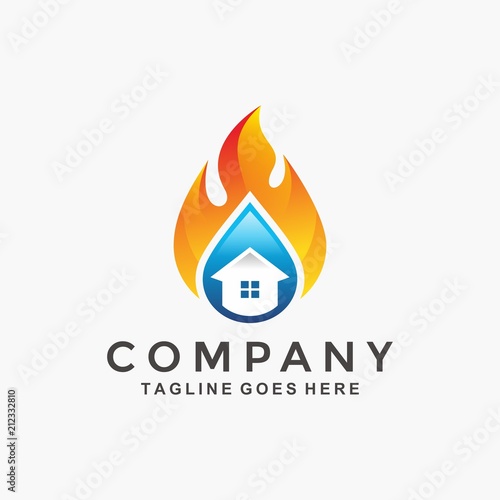 Water and fire logo